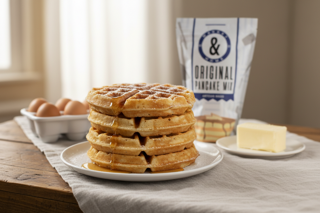 Market&Home Waffles with bag in the background